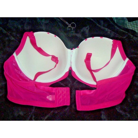 Fashion Bug Pink White Lace Full Figured Bra 44D Plus Size Intamate Apparel - Picture 11 of 11